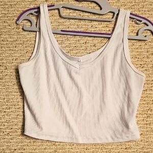 White Ribbed Tank Top SZ M